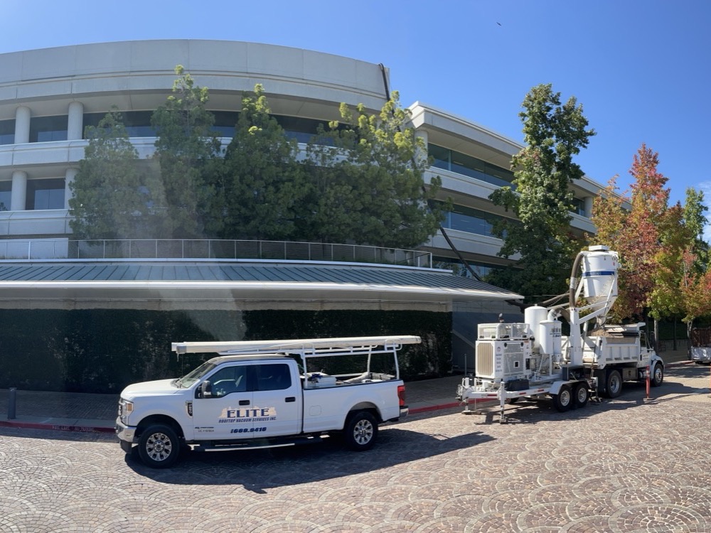 After rooftop gravel removal