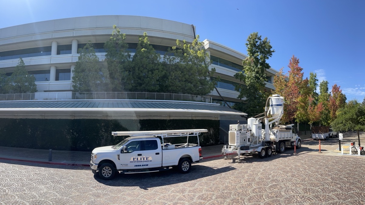 After rooftop gravel removal
